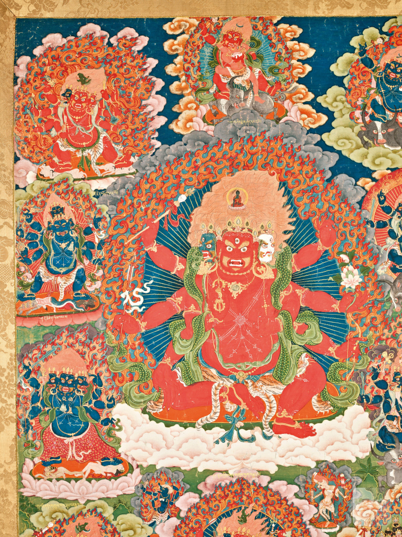 THANGKA REPRÉSENTANT HAYAGRIVA  BHOUTAN, XVIIIE-XIXE SIÈCLE - 图3